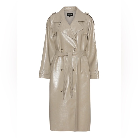 MEOTINE BOBBY TRENCH VEGAN LEATHER - LIGHT GREY - Picture 13 of 13